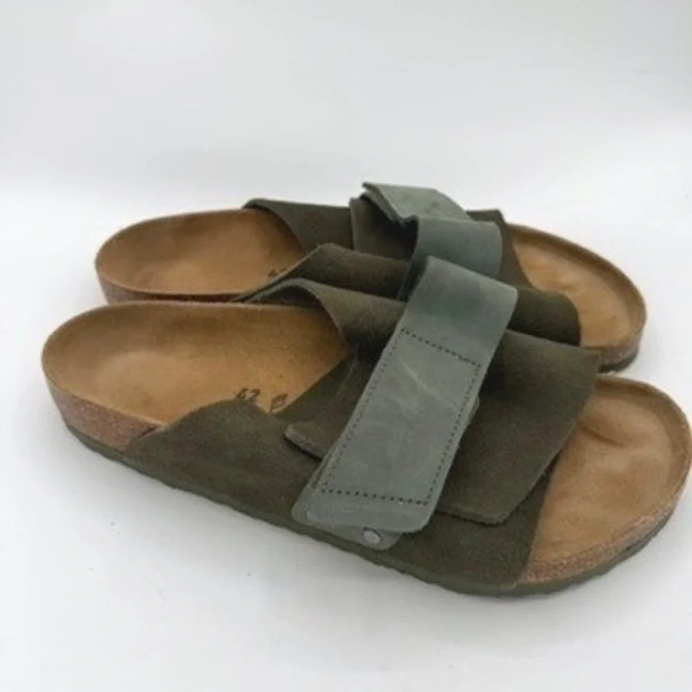 Birkenstock NWOB Kyoto Suede Sandals 42 Green Gorpcore Minimalist Boho Earthy